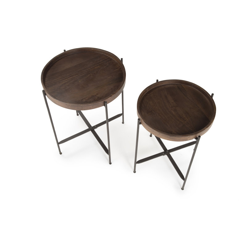 Ivy Bronx Addisyn Solid Wood Tray Top Nesting Tables & Reviews Wayfair